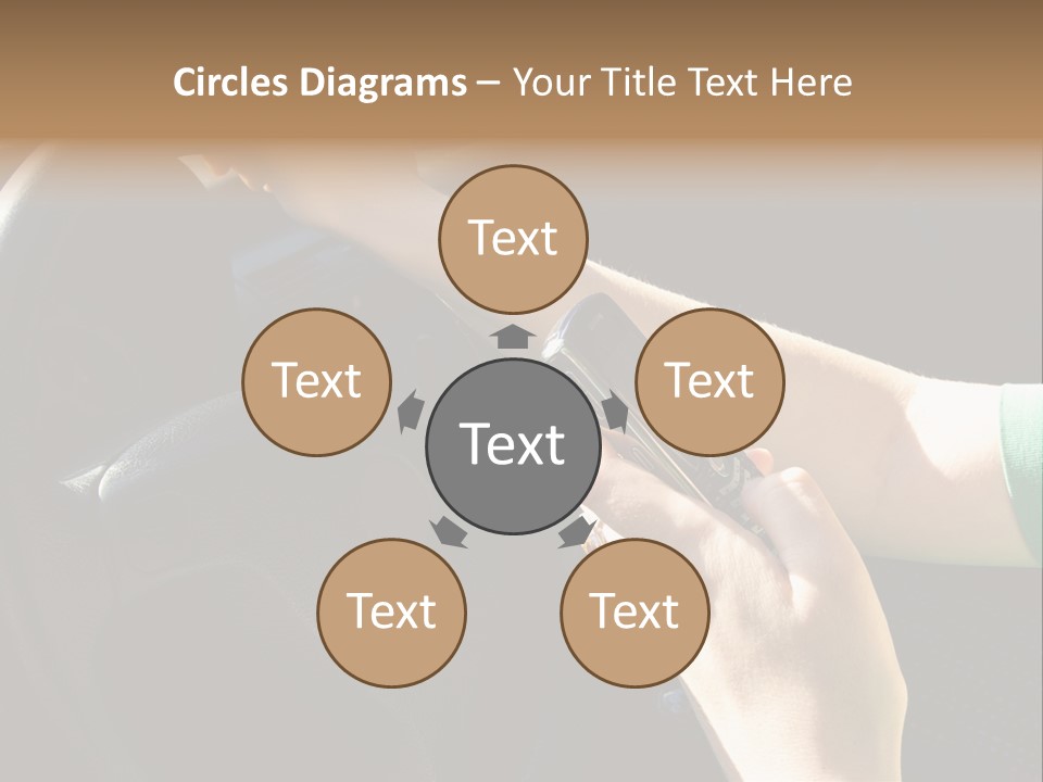 Woman Texting While Driving A Car PowerPoint Template