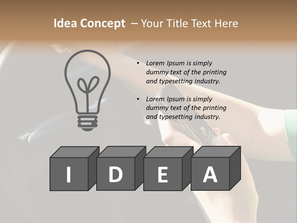 Woman Texting While Driving A Car PowerPoint Template