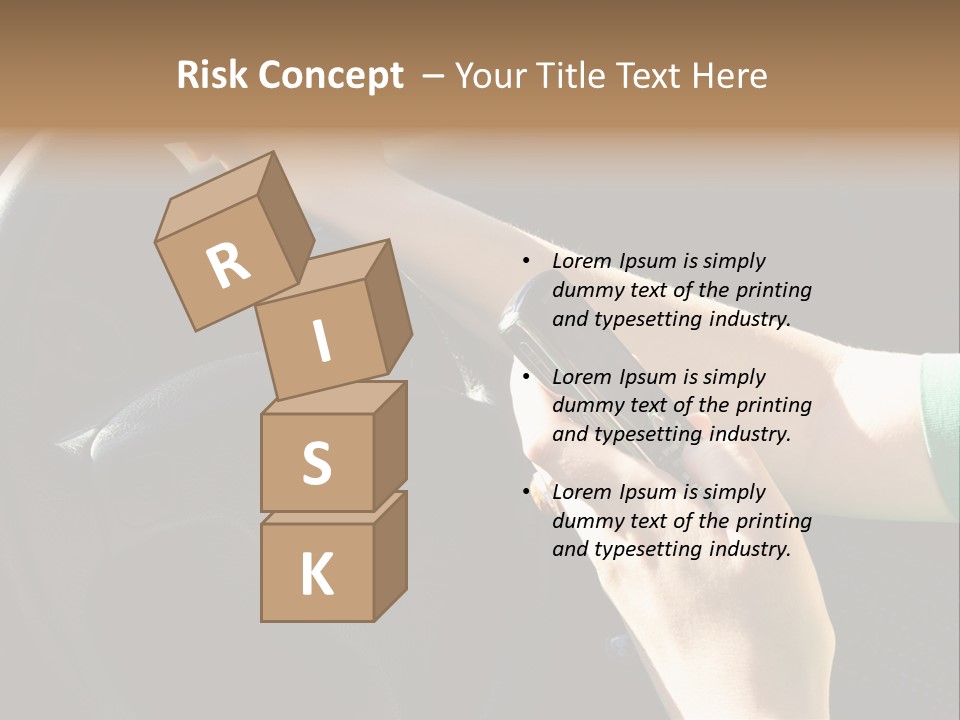 Woman Texting While Driving A Car PowerPoint Template