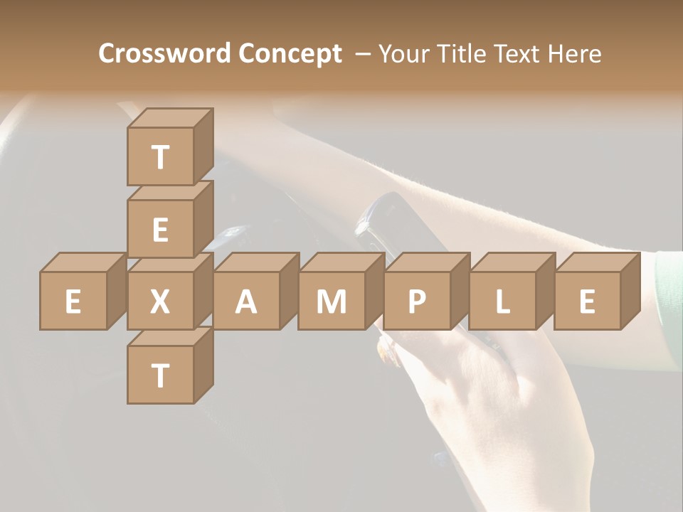 Woman Texting While Driving A Car PowerPoint Template