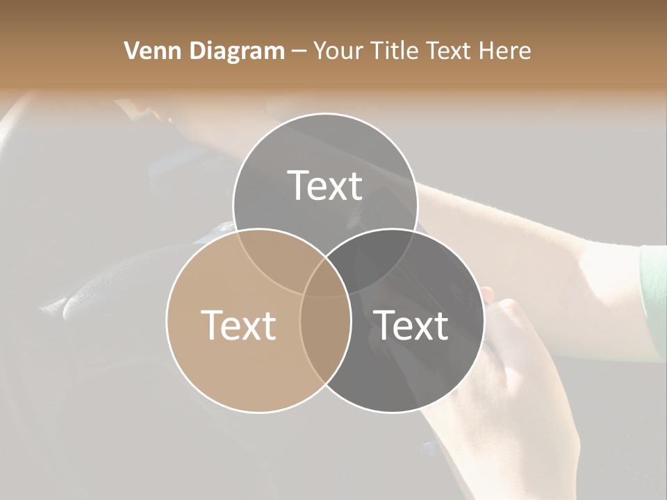 Woman Texting While Driving A Car PowerPoint Template