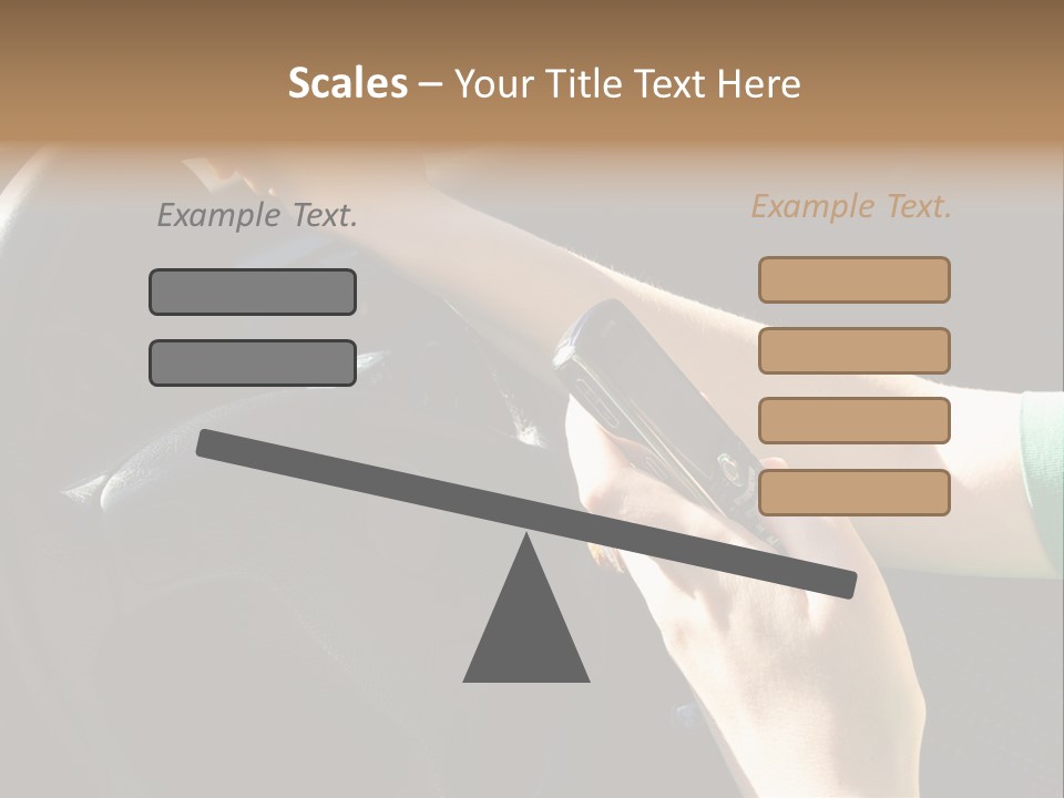 Woman Texting While Driving A Car PowerPoint Template