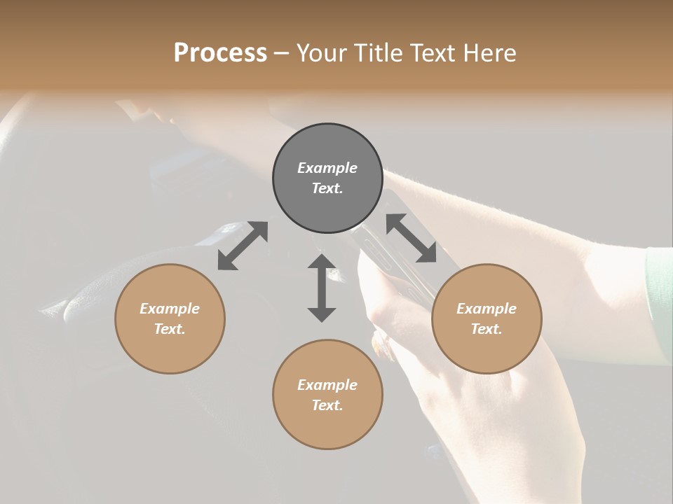 Woman Texting While Driving A Car PowerPoint Template