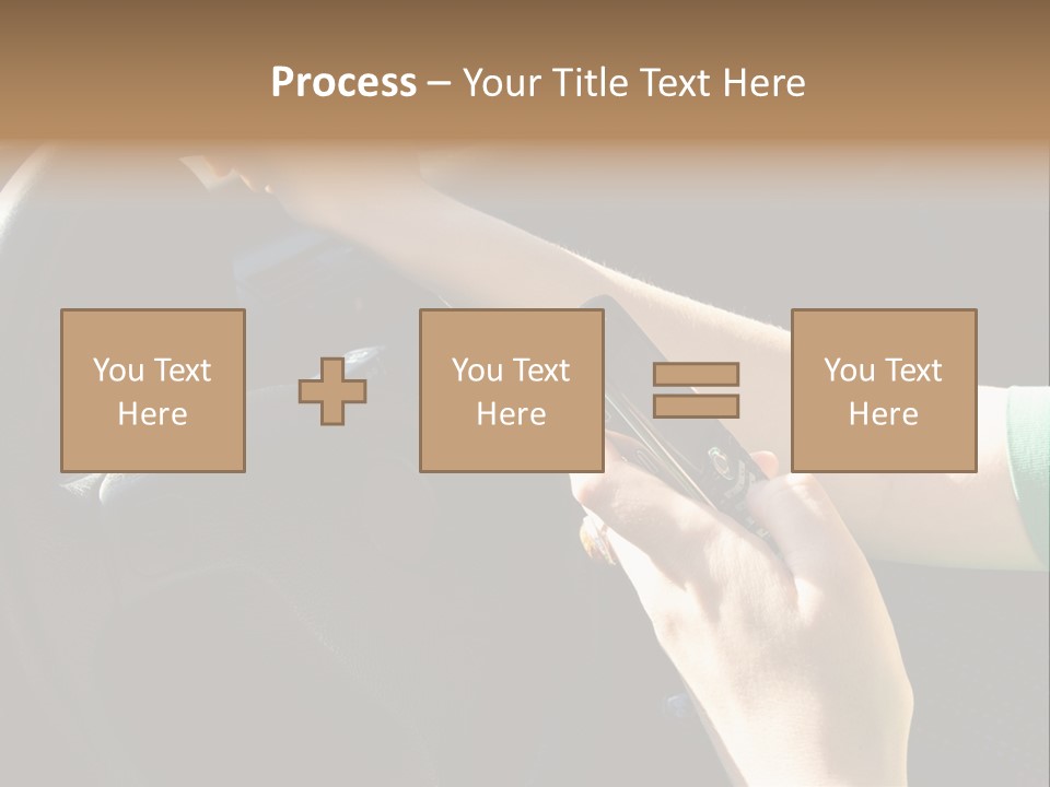 Woman Texting While Driving A Car PowerPoint Template
