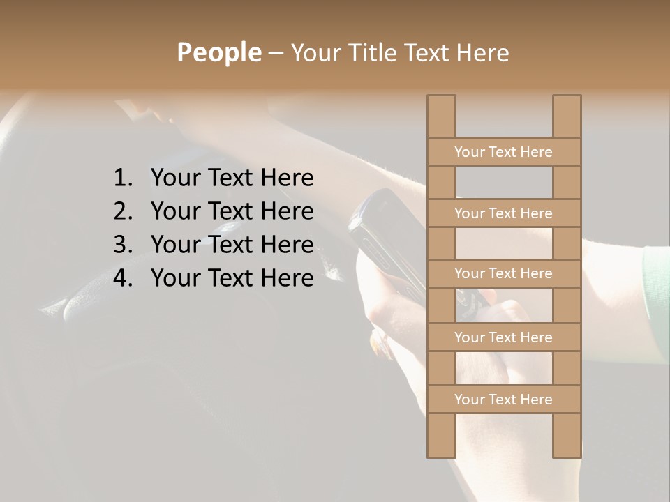 Woman Texting While Driving A Car PowerPoint Template