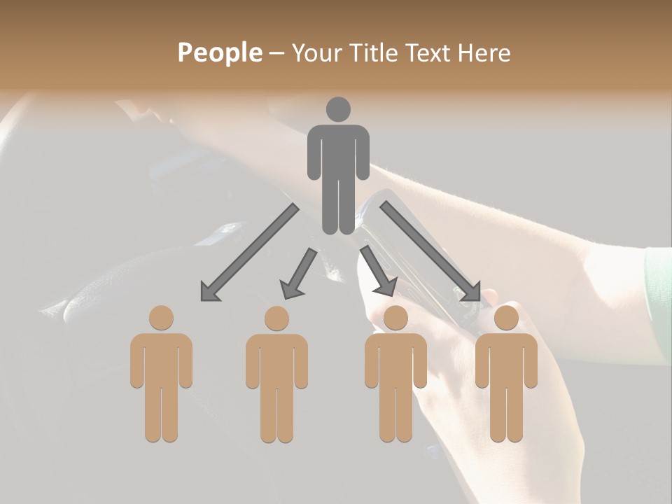 Woman Texting While Driving A Car PowerPoint Template