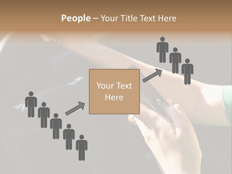 Woman Texting While Driving A Car PowerPoint Template
