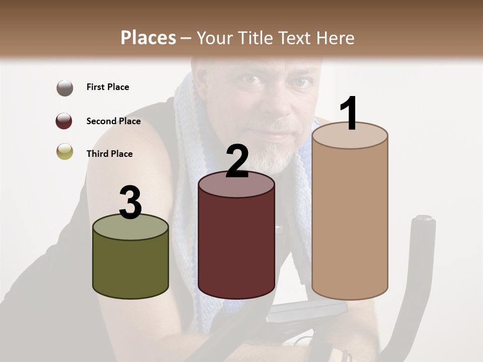 Man Excercising At Home On Bicycle PowerPoint Template