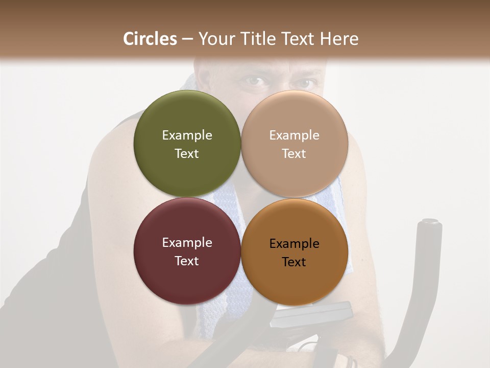 Man Excercising At Home On Bicycle PowerPoint Template