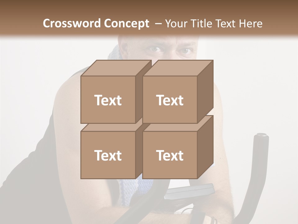 Man Excercising At Home On Bicycle PowerPoint Template