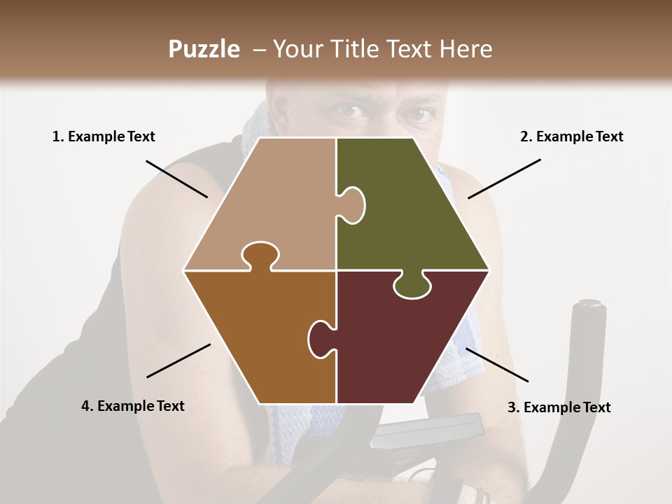 Man Excercising At Home On Bicycle PowerPoint Template