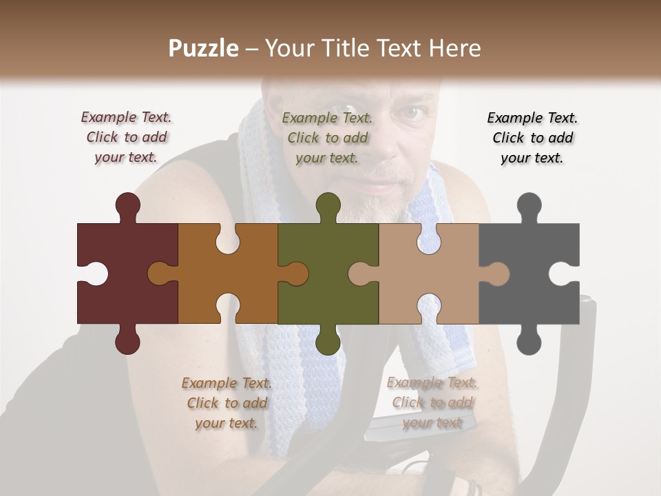 Man Excercising At Home On Bicycle PowerPoint Template