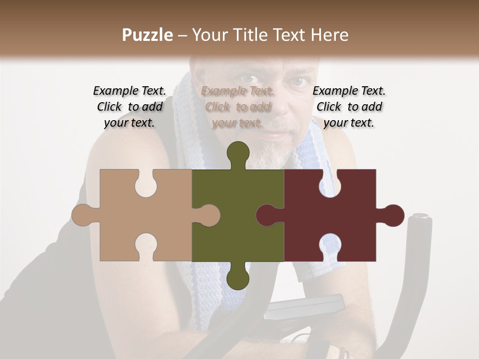 Man Excercising At Home On Bicycle PowerPoint Template