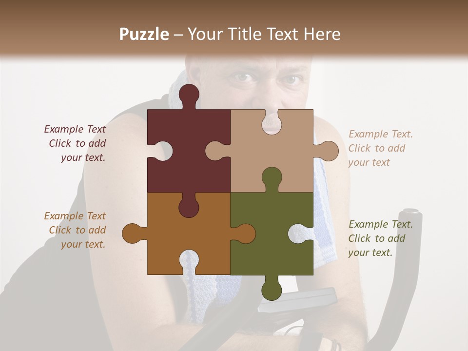 Man Excercising At Home On Bicycle PowerPoint Template