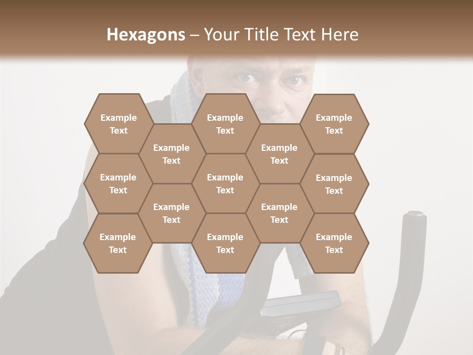 Man Excercising At Home On Bicycle PowerPoint Template