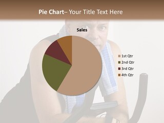 Man Excercising At Home On Bicycle PowerPoint Template