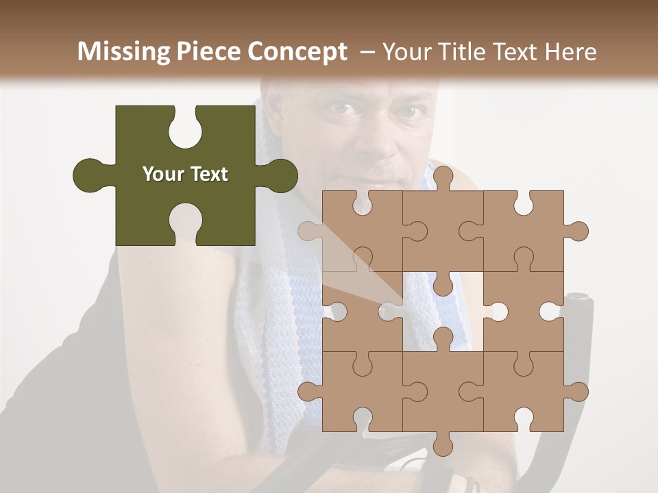 Man Excercising At Home On Bicycle PowerPoint Template