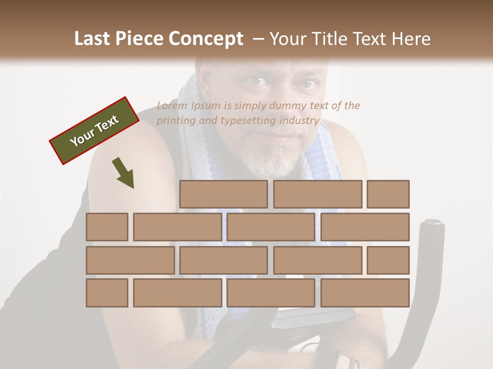 Man Excercising At Home On Bicycle PowerPoint Template