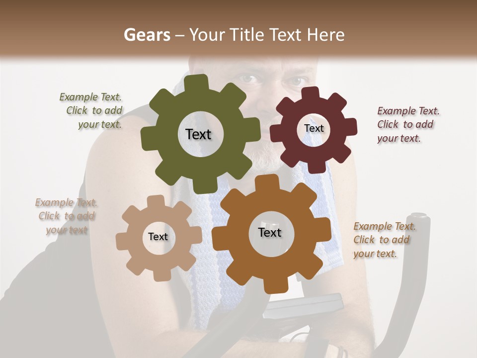 Man Excercising At Home On Bicycle PowerPoint Template