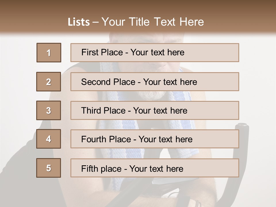 Man Excercising At Home On Bicycle PowerPoint Template