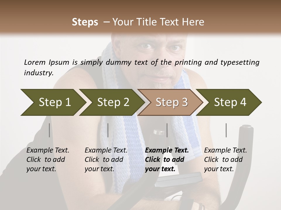 Man Excercising At Home On Bicycle PowerPoint Template