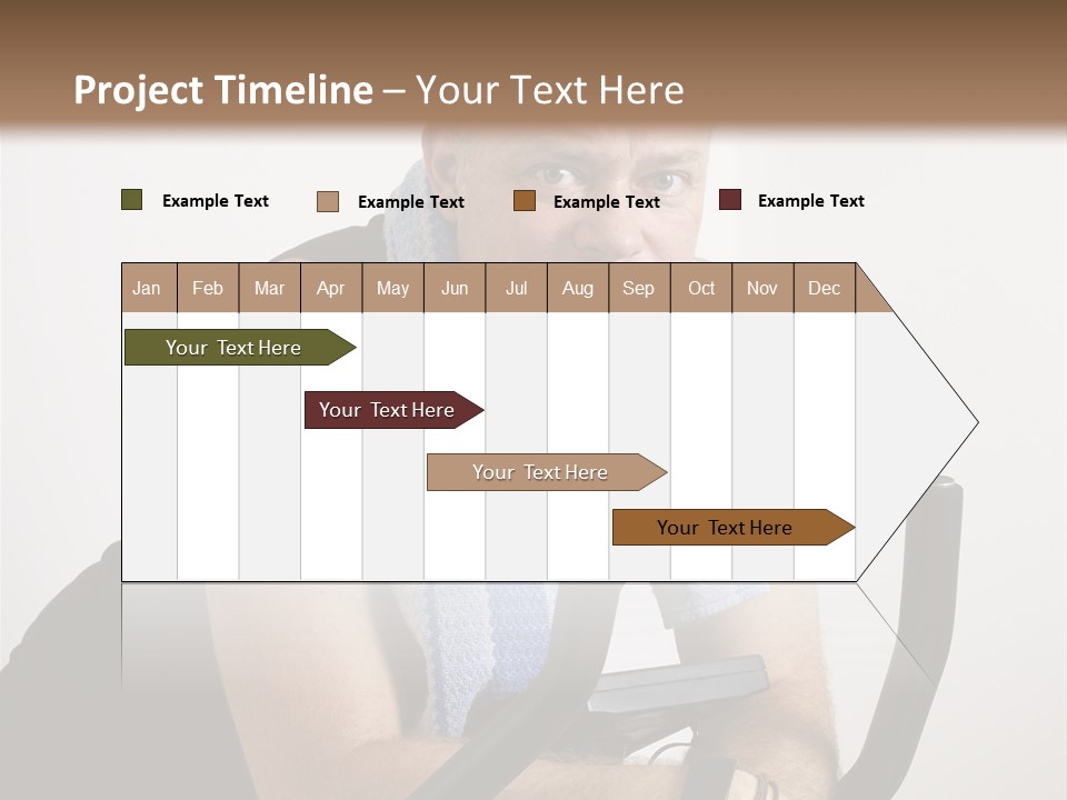 Man Excercising At Home On Bicycle PowerPoint Template