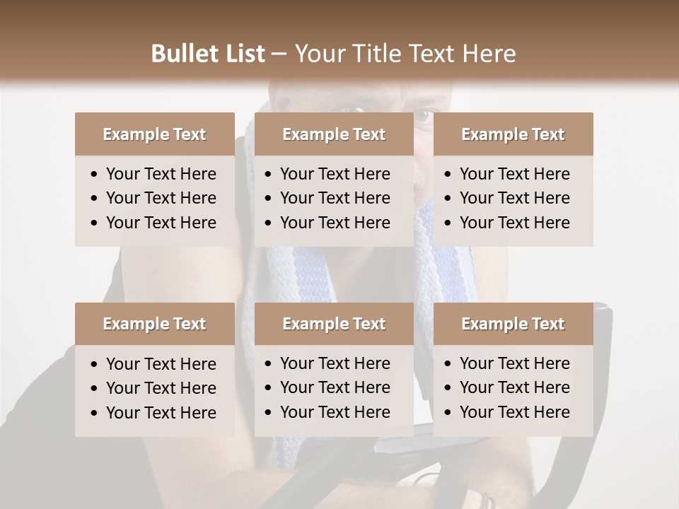 Man Excercising At Home On Bicycle PowerPoint Template