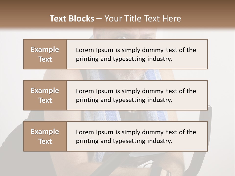 Man Excercising At Home On Bicycle PowerPoint Template