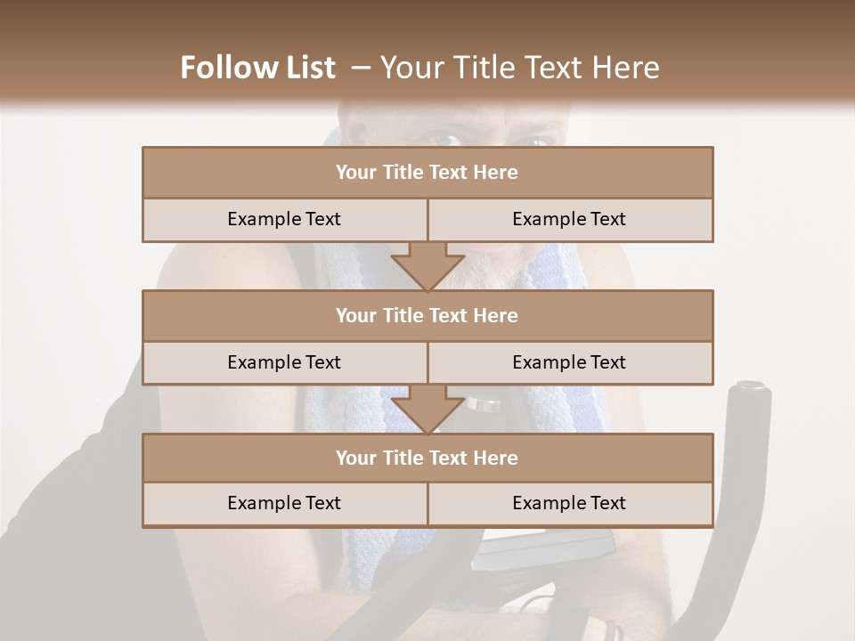 Man Excercising At Home On Bicycle PowerPoint Template