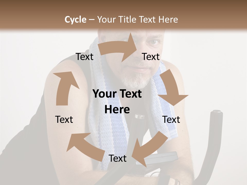 Man Excercising At Home On Bicycle PowerPoint Template