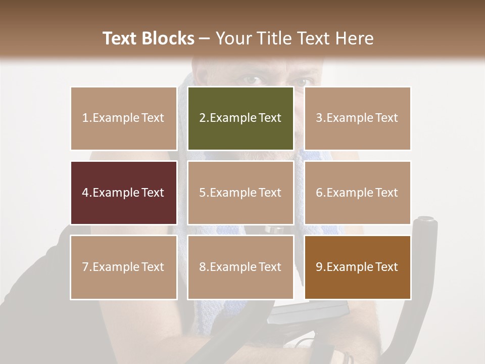 Man Excercising At Home On Bicycle PowerPoint Template