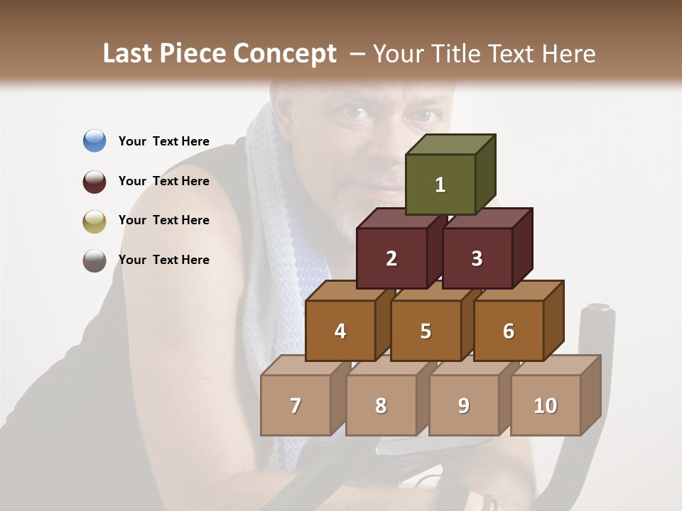 Man Excercising At Home On Bicycle PowerPoint Template