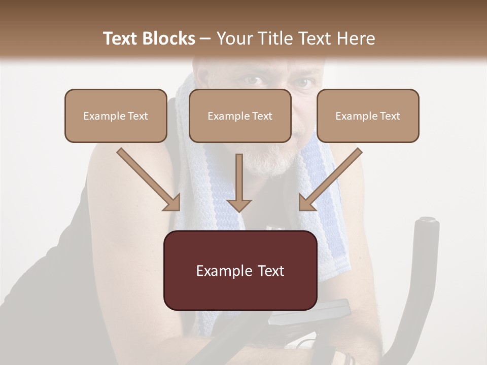 Man Excercising At Home On Bicycle PowerPoint Template