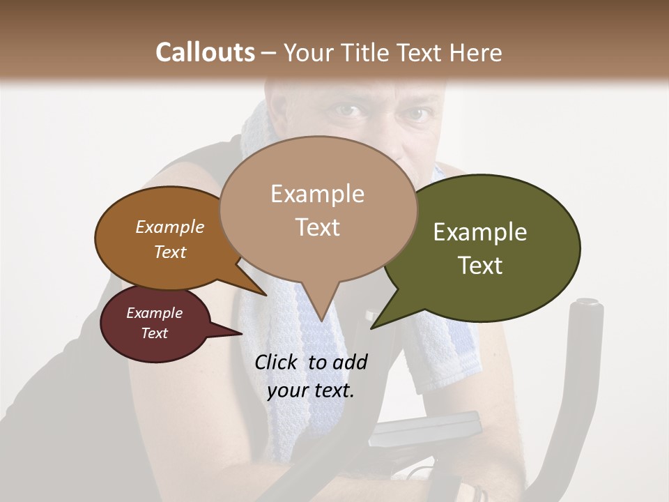 Man Excercising At Home On Bicycle PowerPoint Template