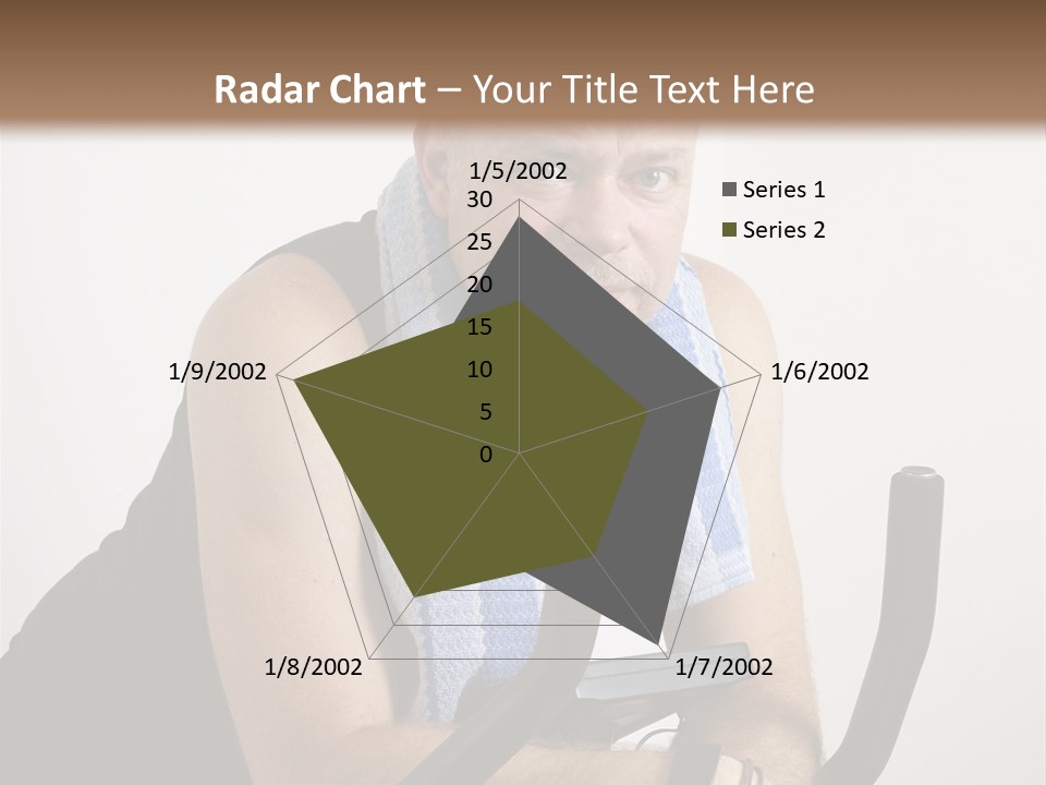 Man Excercising At Home On Bicycle PowerPoint Template