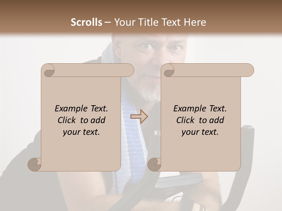 Man Excercising At Home On Bicycle PowerPoint Template