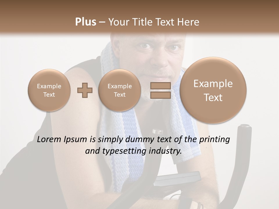 Man Excercising At Home On Bicycle PowerPoint Template