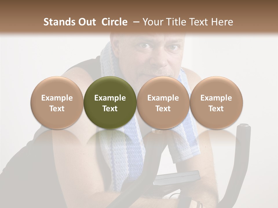 Man Excercising At Home On Bicycle PowerPoint Template