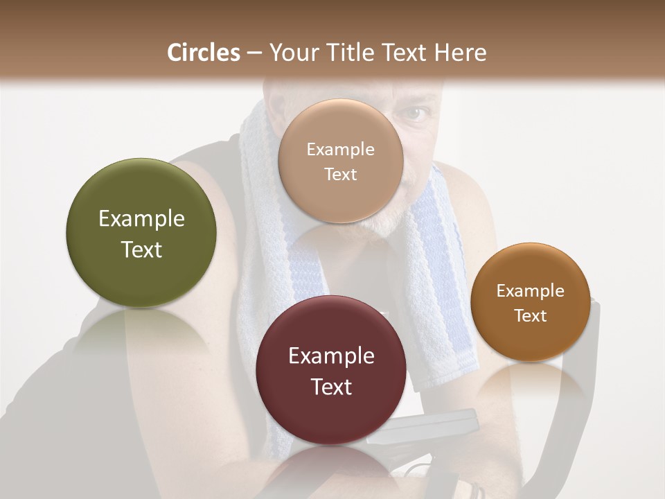 Man Excercising At Home On Bicycle PowerPoint Template