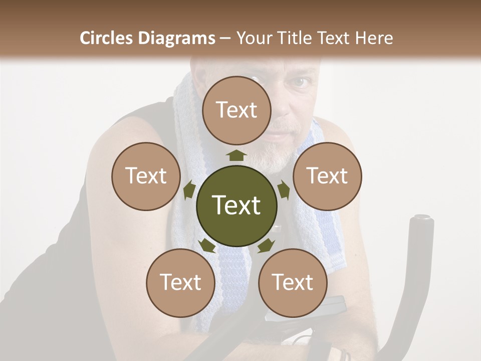 Man Excercising At Home On Bicycle PowerPoint Template