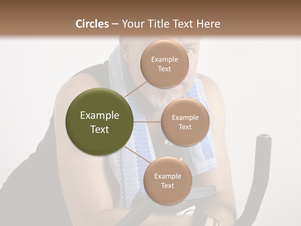 Man Excercising At Home On Bicycle PowerPoint Template