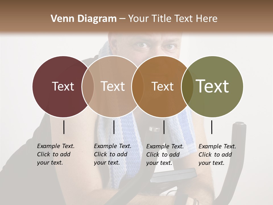 Man Excercising At Home On Bicycle PowerPoint Template