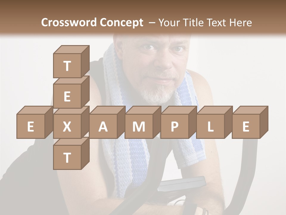 Man Excercising At Home On Bicycle PowerPoint Template