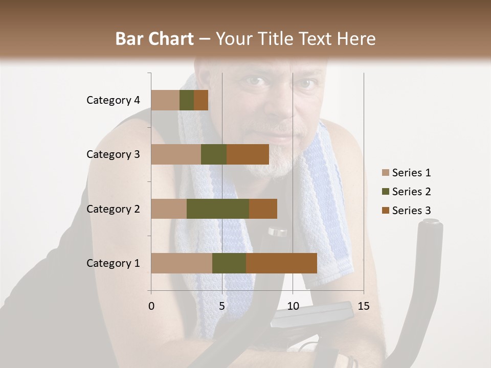 Man Excercising At Home On Bicycle PowerPoint Template