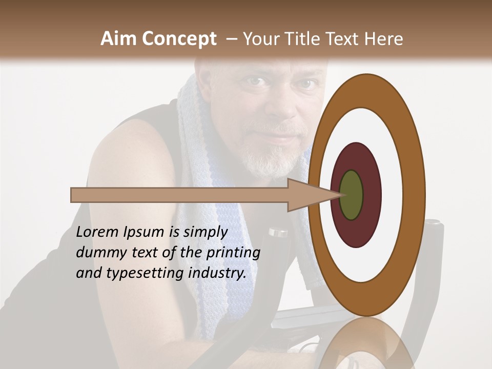 Man Excercising At Home On Bicycle PowerPoint Template