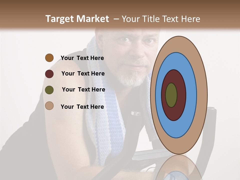 Man Excercising At Home On Bicycle PowerPoint Template