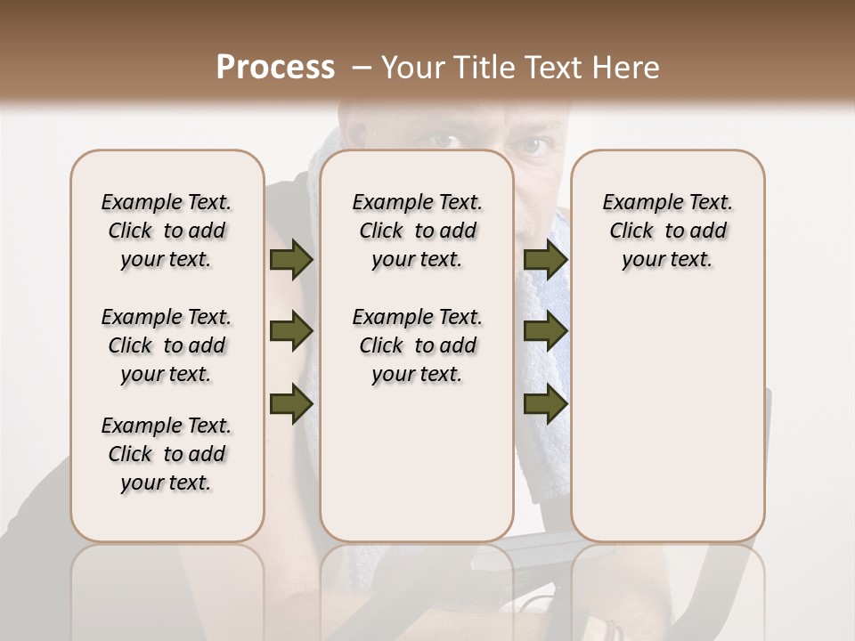 Man Excercising At Home On Bicycle PowerPoint Template