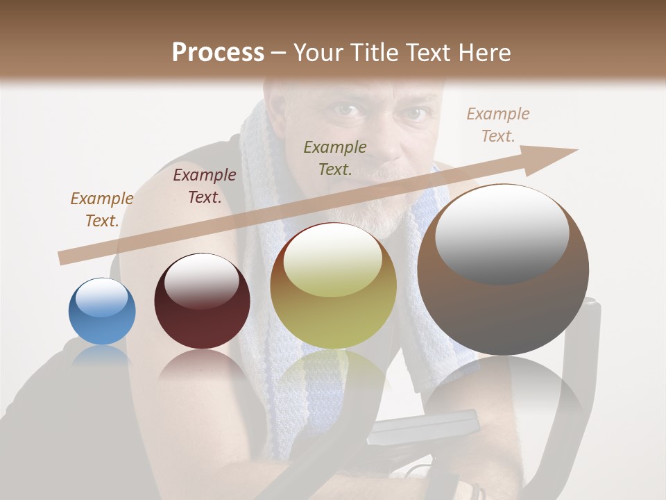 Man Excercising At Home On Bicycle PowerPoint Template