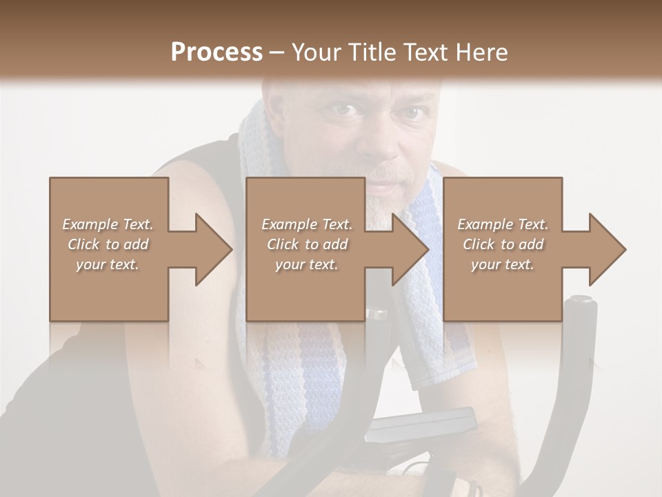 Man Excercising At Home On Bicycle PowerPoint Template