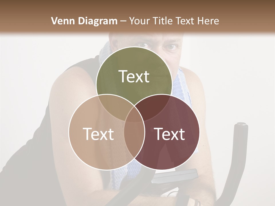 Man Excercising At Home On Bicycle PowerPoint Template